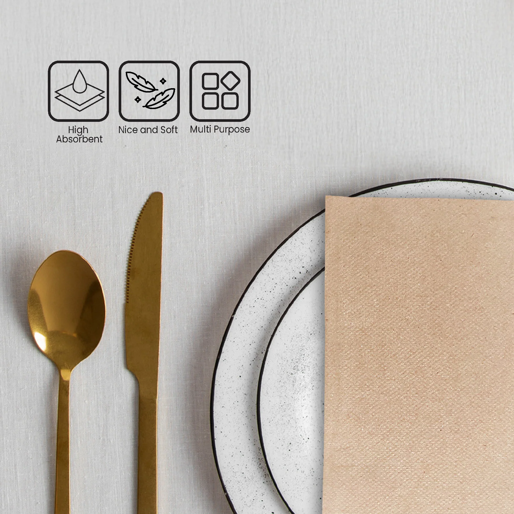 Mayfair - 1 ply Interfold Napkins 1/4 Fold - Kraft - INAP01K - Image 8