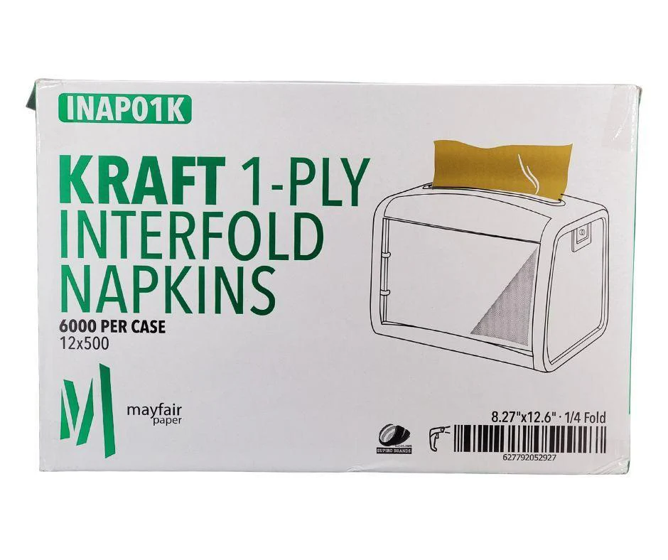 Mayfair - 1 ply Interfold Napkins 1/4 Fold - Kraft - INAP01K - Image 9