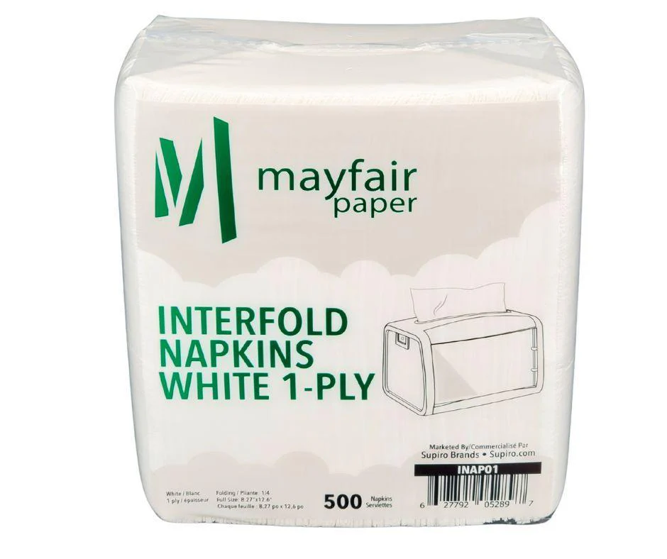 Mayfair - 1 ply Interfold Napkins 1/4 Fold - White - INAP01 - Image 9