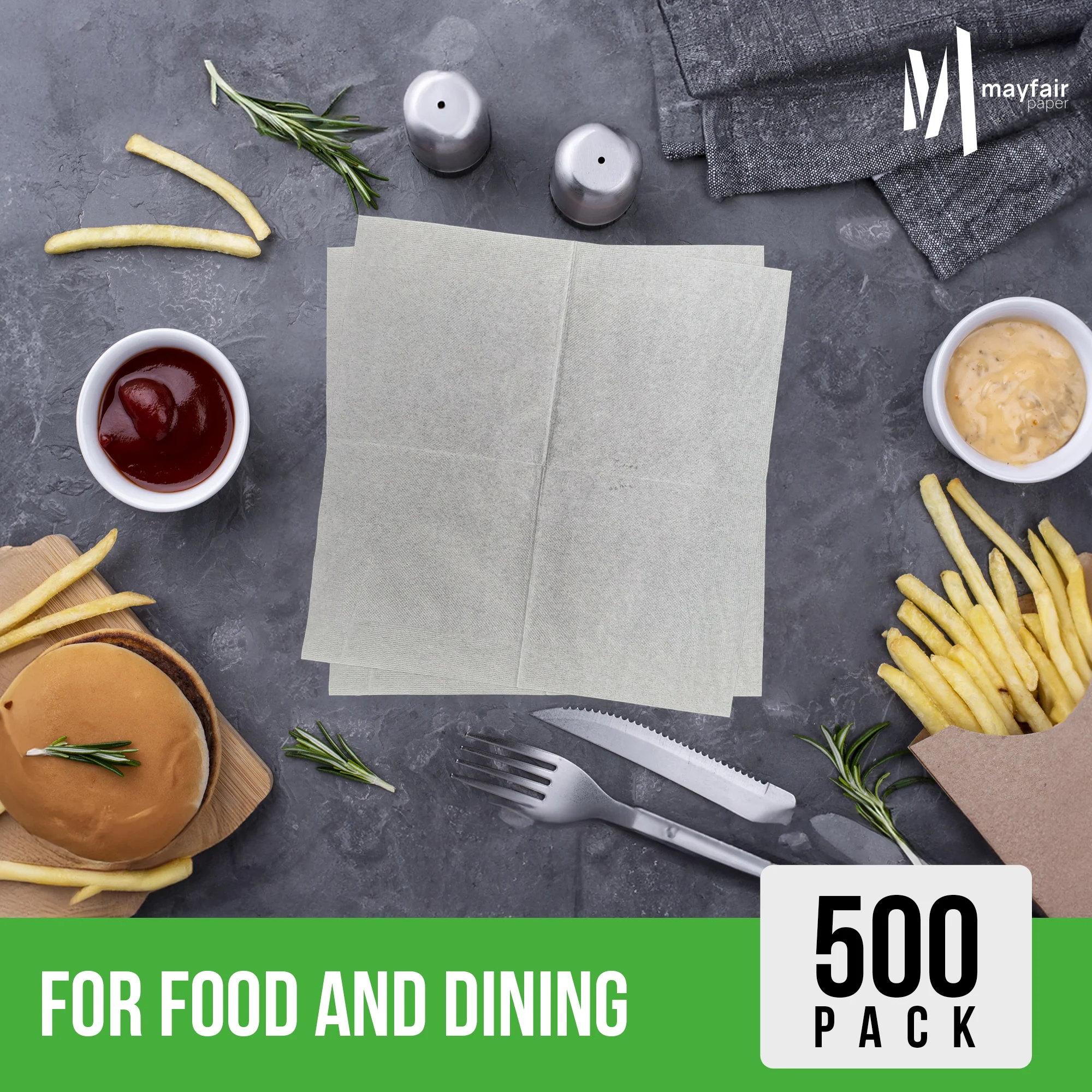 Mayfair - 1 Ply Lunch Napkins 1/4 Fold - White - LNAP01 - Image 10