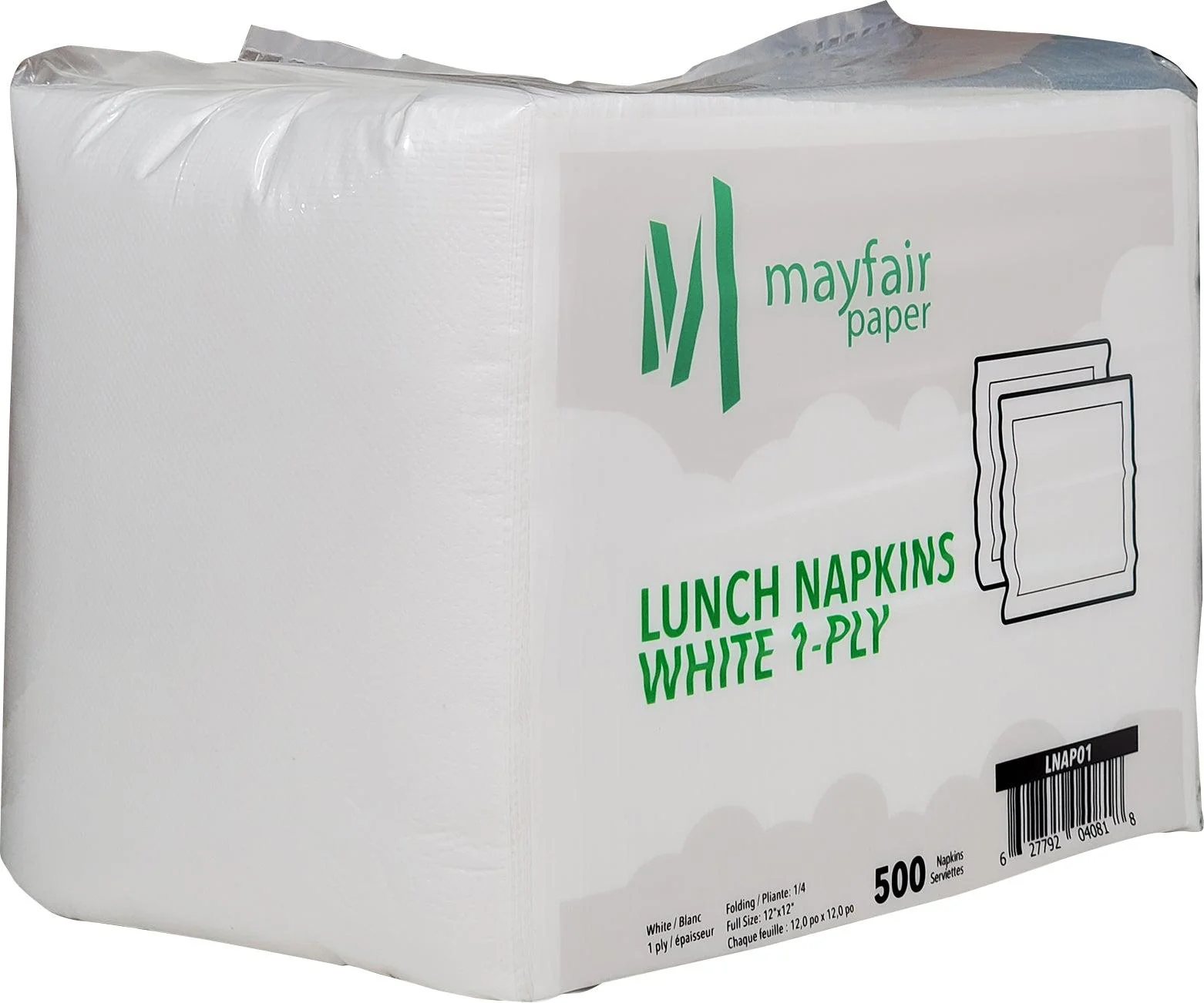 Mayfair - 1 Ply Lunch Napkins 1/4 Fold - White - LNAP01 - Image 3