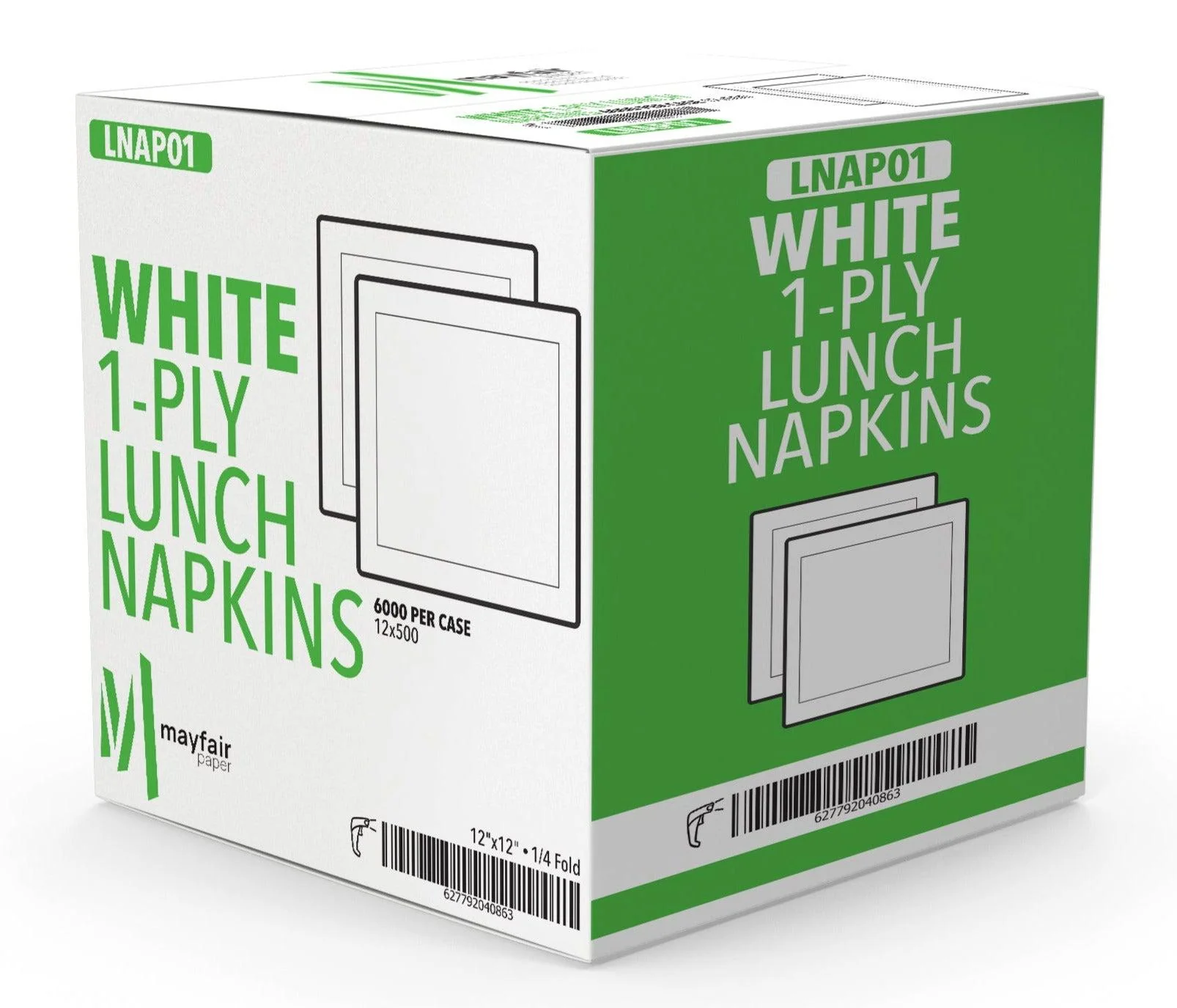 Mayfair - 1 Ply Lunch Napkins 1/4 Fold - White - LNAP01 - Image 4
