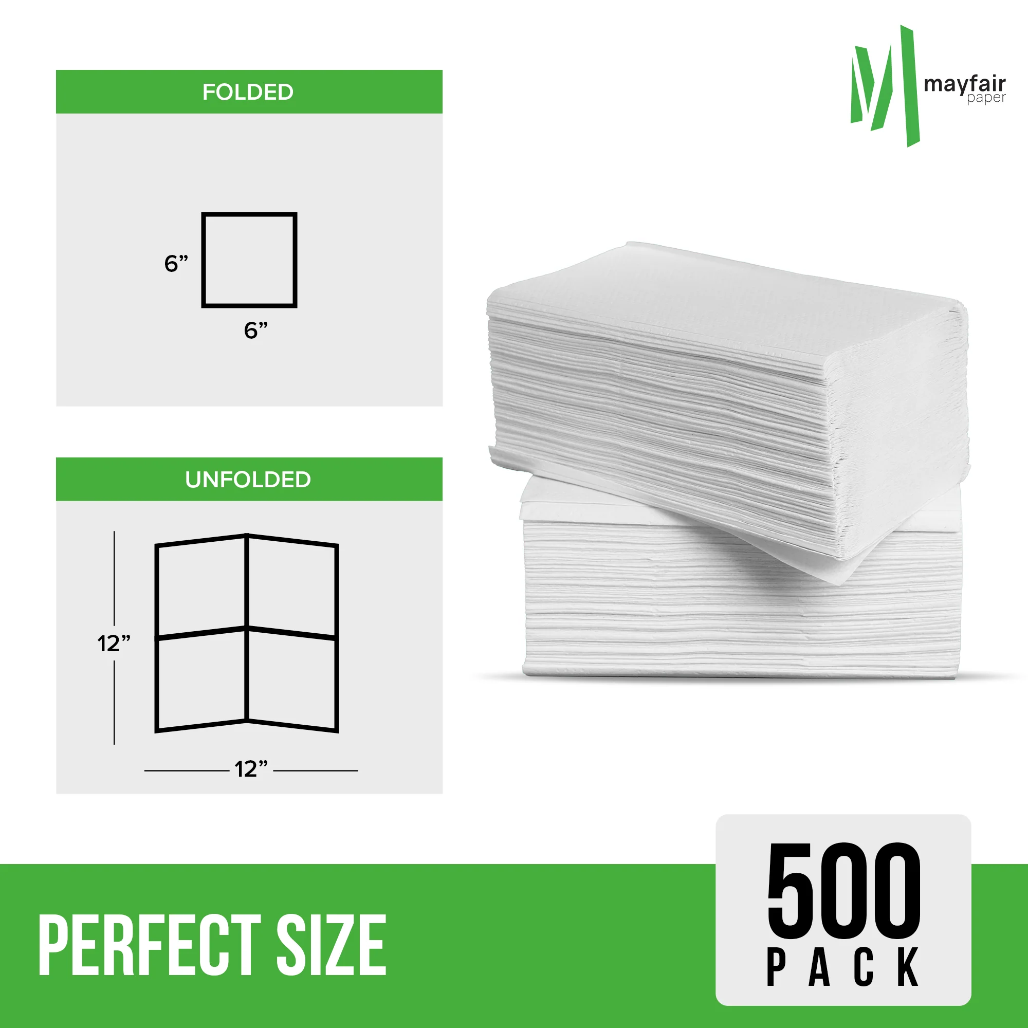 Mayfair - 1 Ply Lunch Napkins 1/4 Fold - White - LNAP01 - Image 5