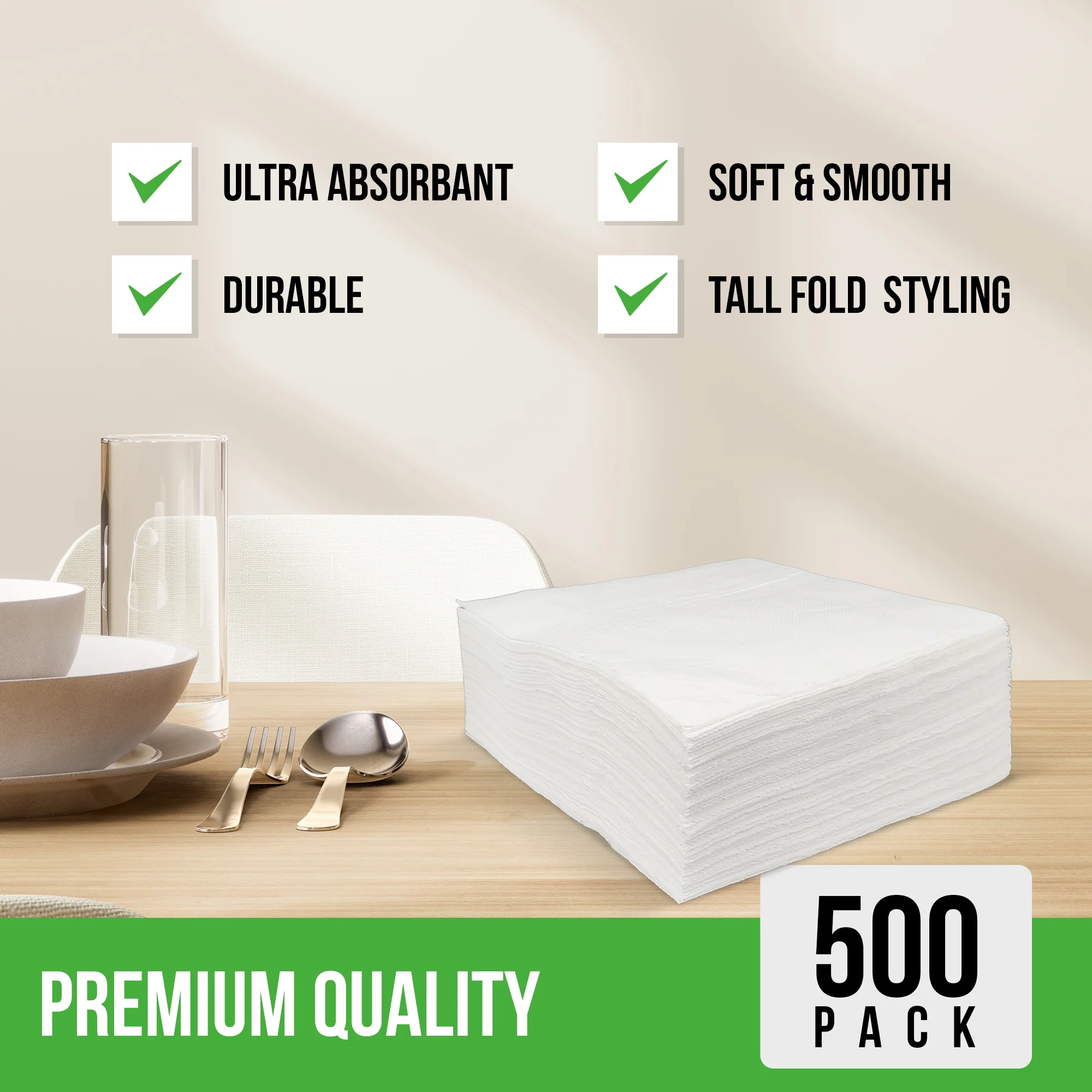 Mayfair - 1 Ply Lunch Napkins 1/4 Fold - White - LNAP01 - Image 7