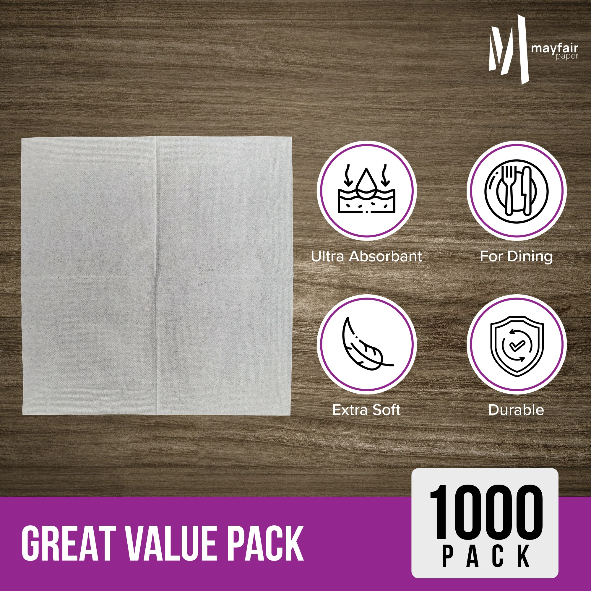 Mayfair - 15"x16" Airlaid Napkins - Flat Pack - 31516FP - Image 5