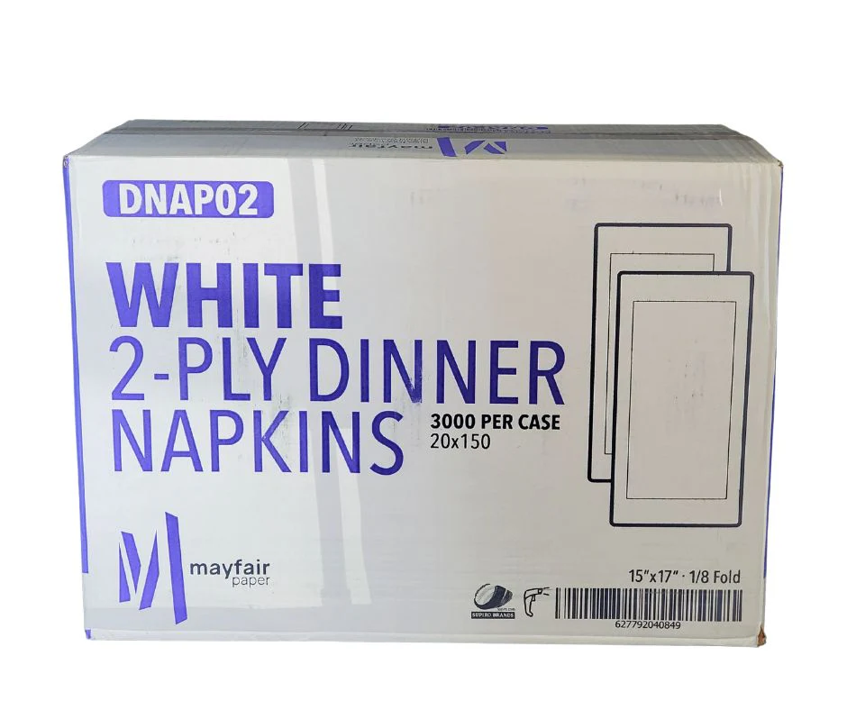 Mayfair - 2 Ply Dinner Napkins 1/8 Fold - White DNAP02 - Image 10