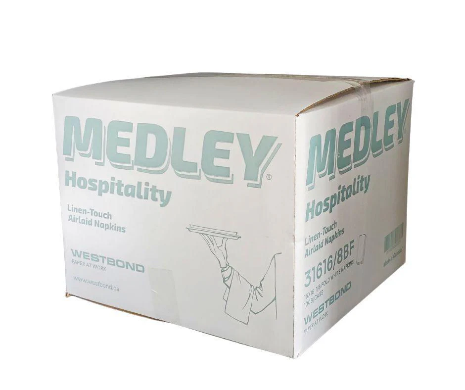 Medley - 16"x16" Airlaid Dinner Nap. 1/8 Fold - White - 31616/8BF - Image 3