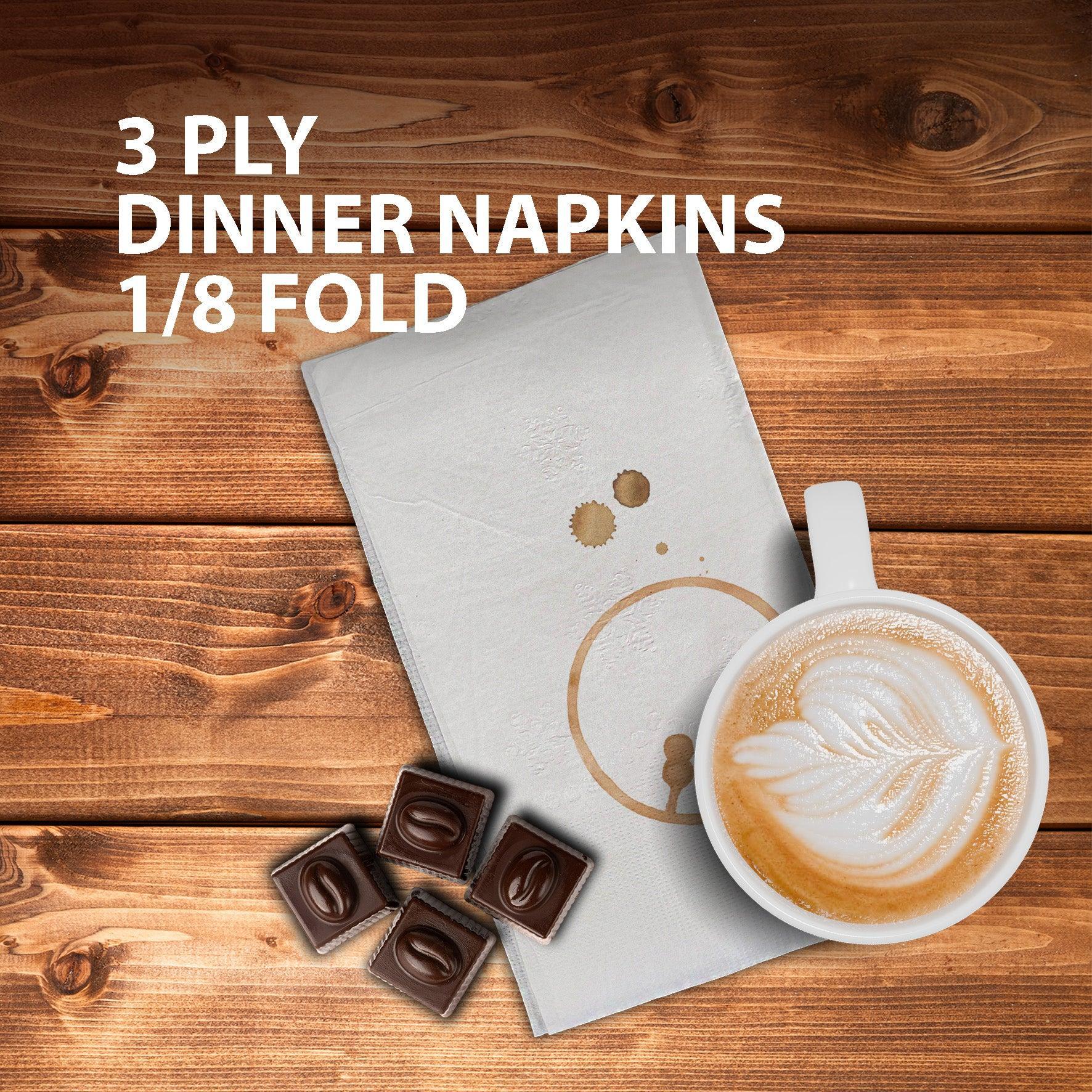 Mayfair - 3 ply Dinner Napkins 1/8 Fold - White - DNAP03 - Image 4
