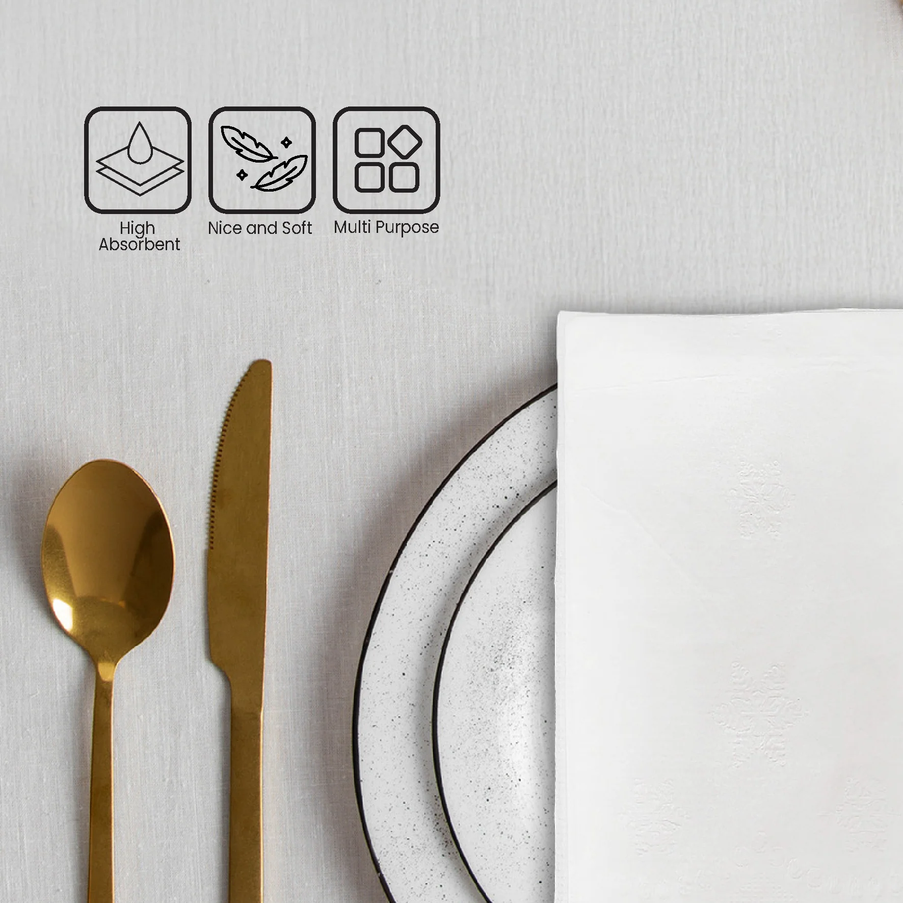 Mayfair - 3 ply Dinner Napkins 1/8 Fold - White - DNAP03 - Image 5