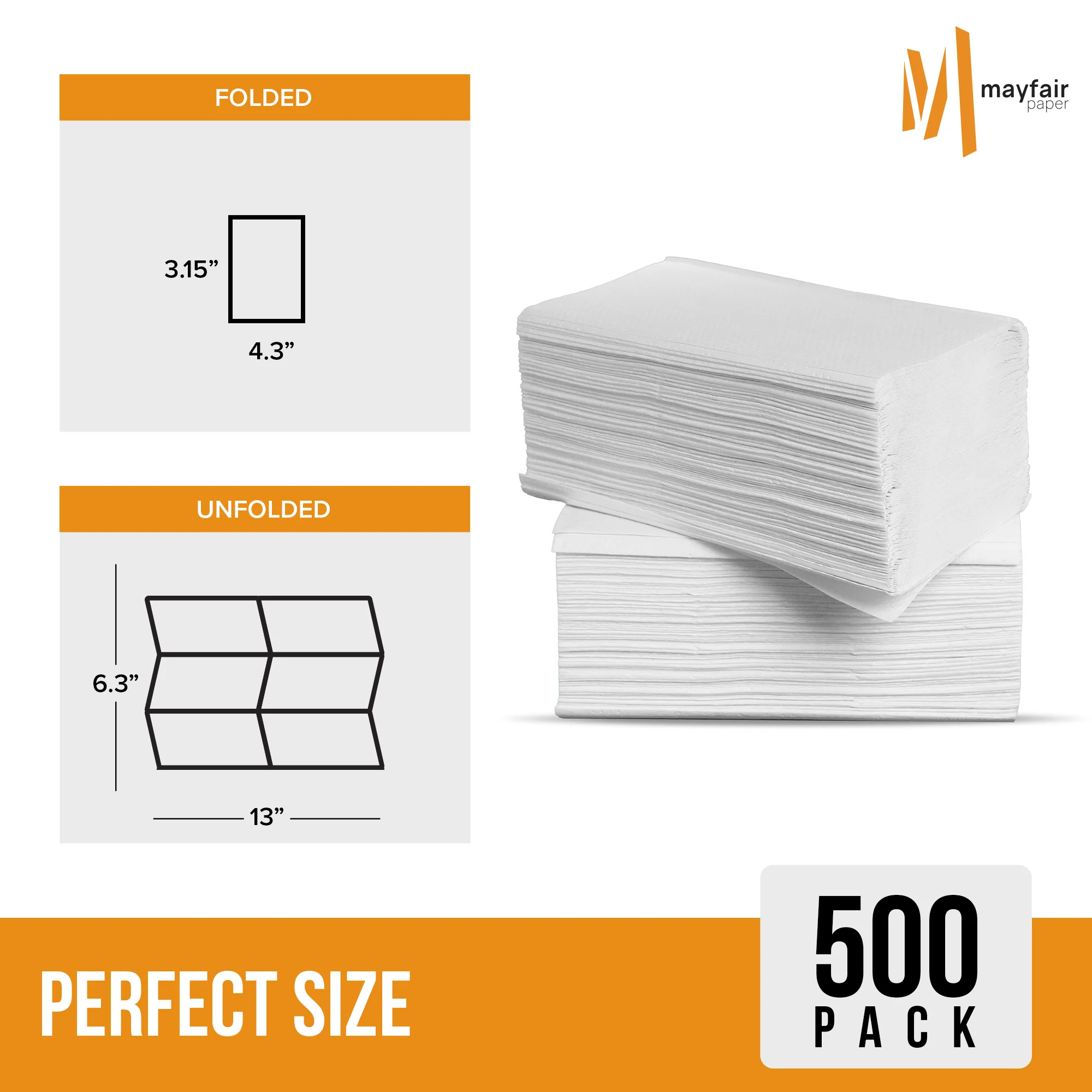 Mayfair - 1 Ply Junior Dispenser Napkins 1/6 Fold - White - JDN01 - Image 3