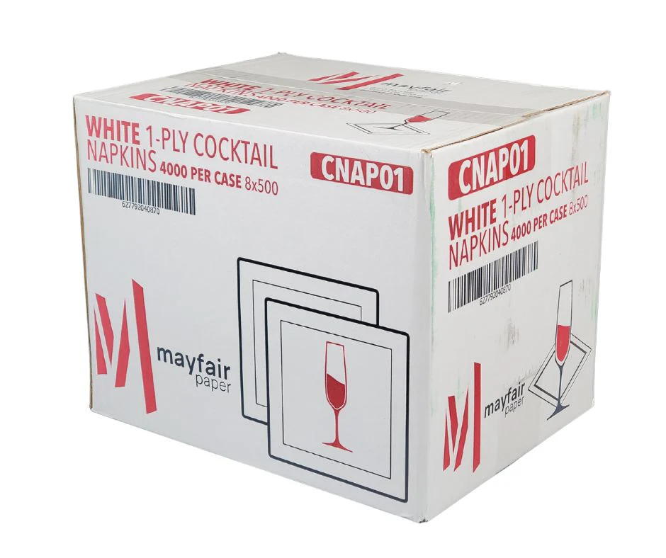 Mayfair - 1 Ply Cocktail Napkins 1/4 Fold - White - CNAP01 - Image 10