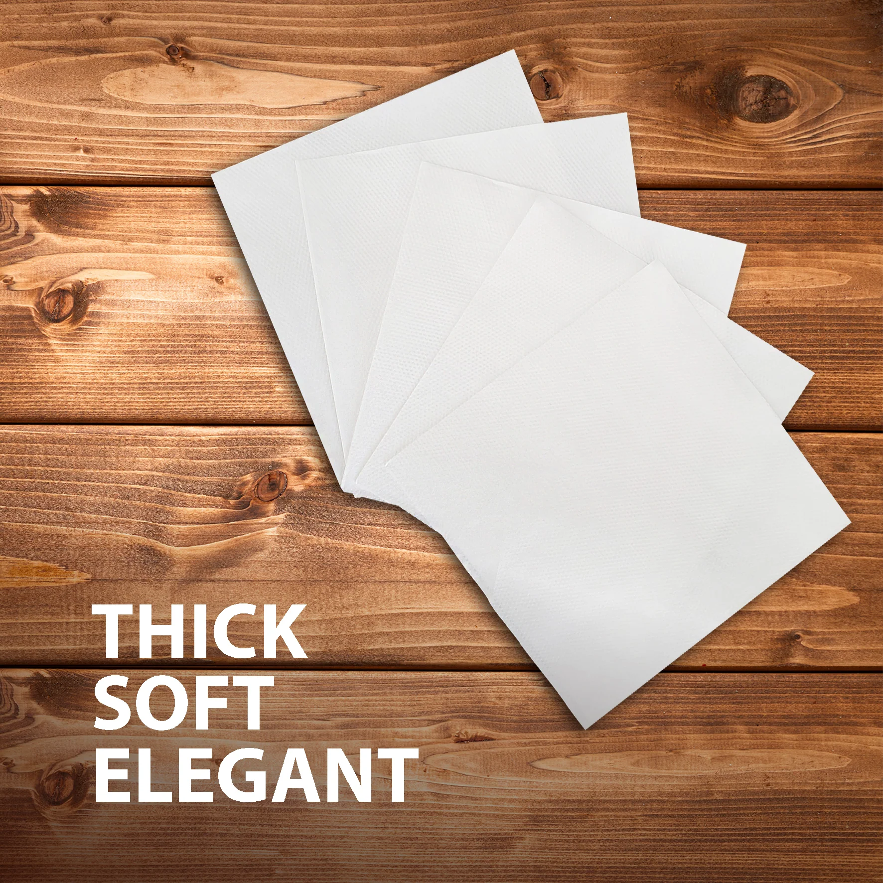 Mayfair - 1 Ply Cocktail Napkins 1/4 Fold - White - CNAP01 - Image 6