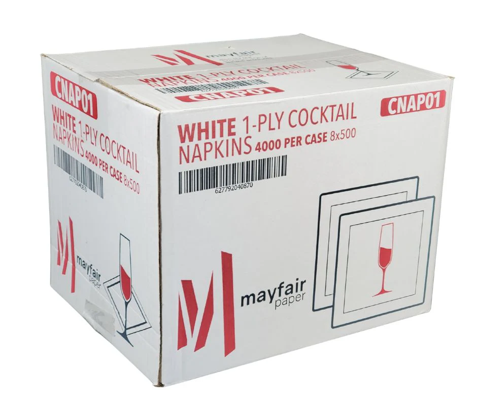Mayfair - 1 Ply Cocktail Napkins 1/4 Fold - White - CNAP01 - Image 9