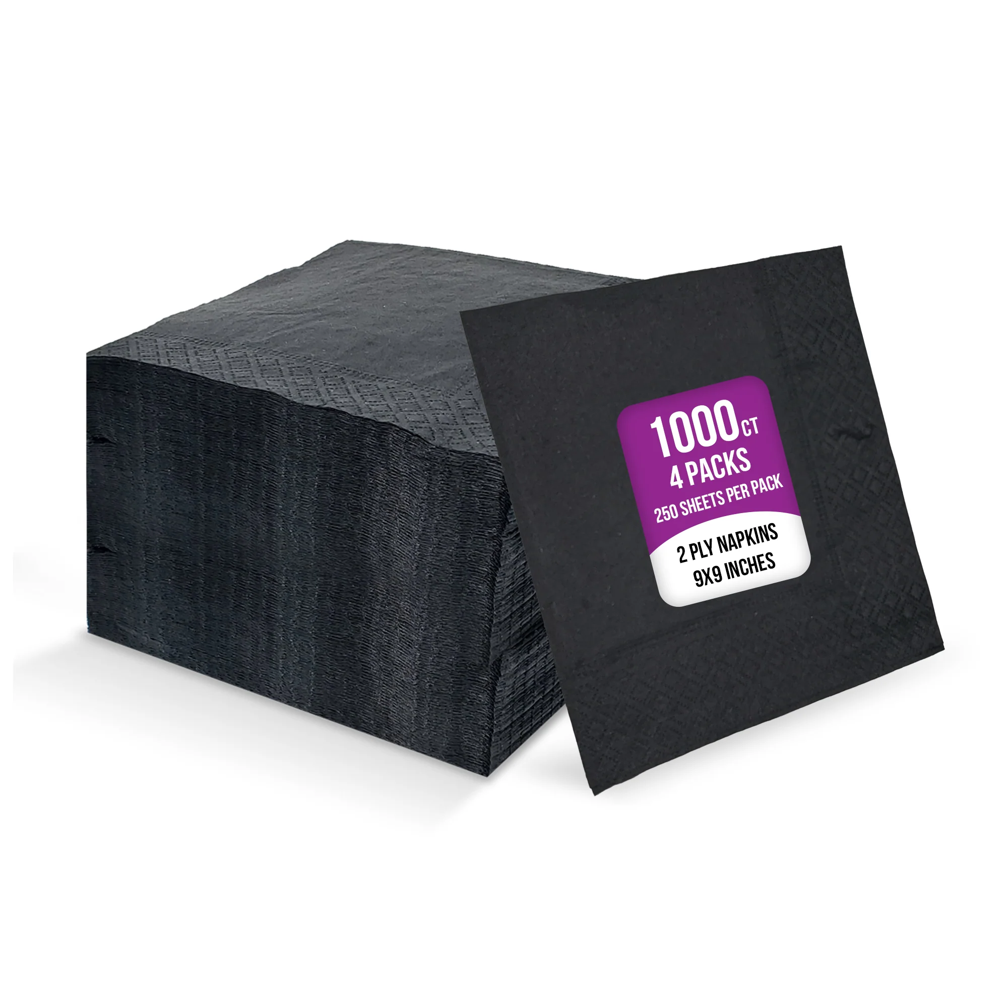 Mayfair - 2 Ply Cocktail Napkins 1/4 Fold - Black - CNAP02B - Image 5