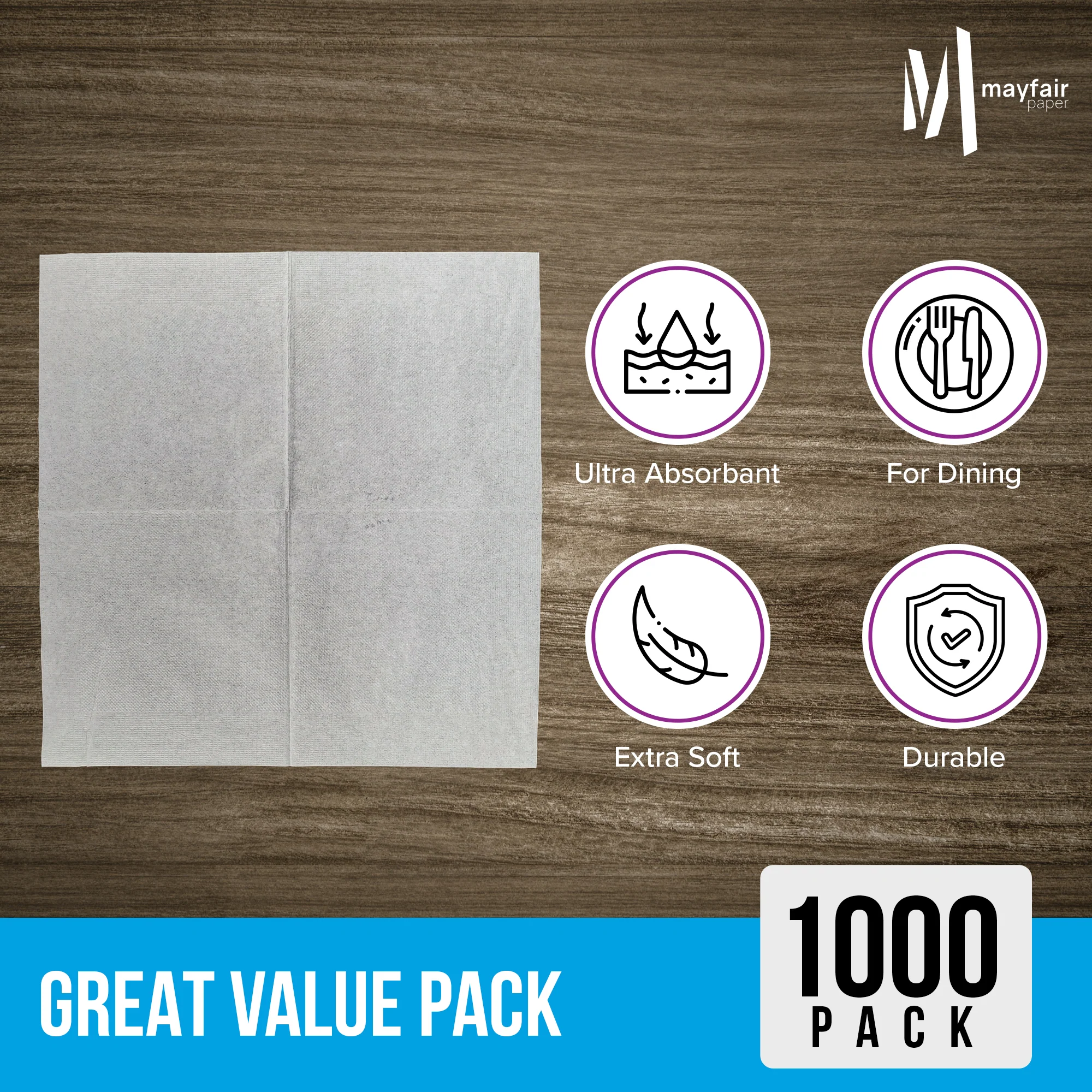 Mayfair - 14"x14" - Airlaid Napkins - Flatpak - 1414FP - Image 6