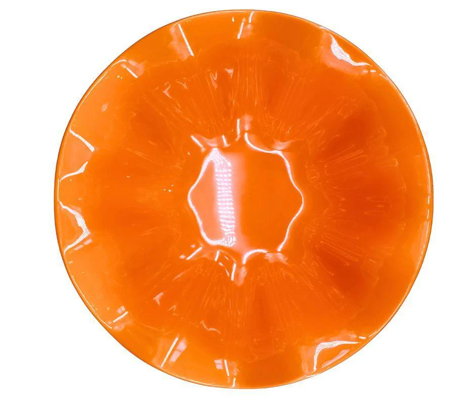 Melamine Flower Bowl - Orange - 12.2" - Image 2