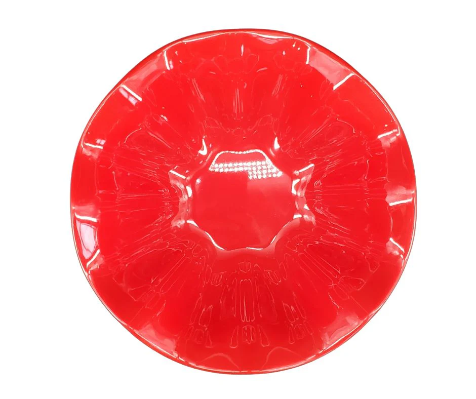 Melamine Flower Bowl - Red - 12.2" - Image 2