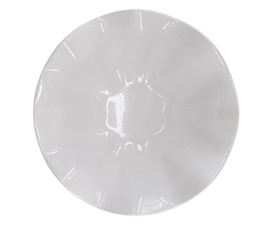 Melamine Flower Bowl - White -  12.2" - Image 2