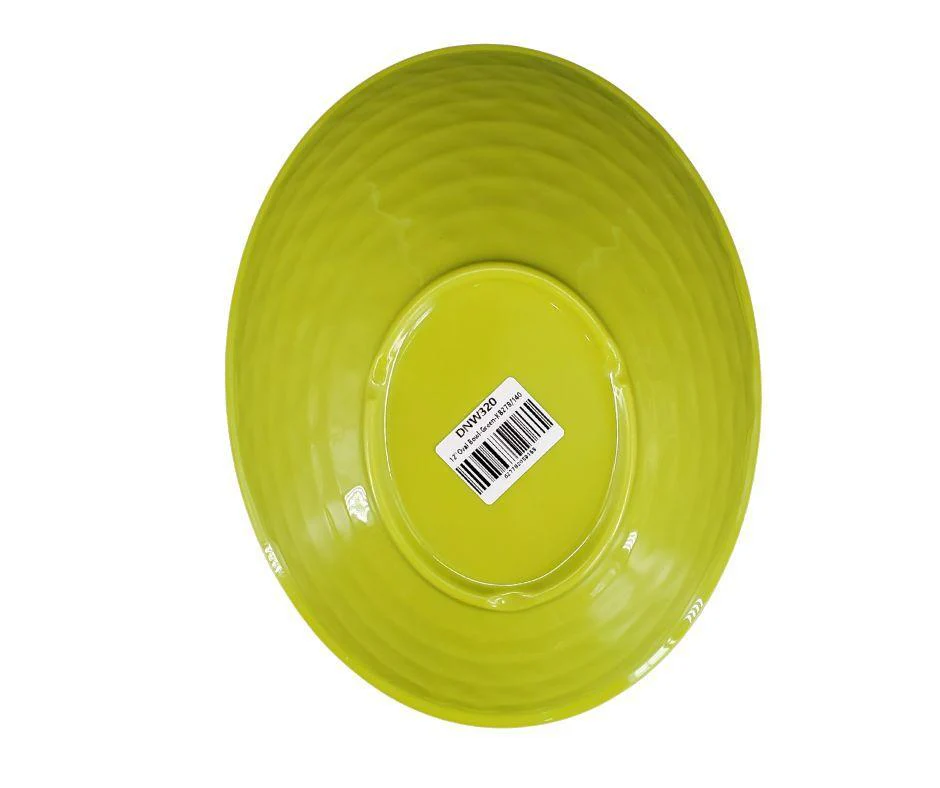 Melamine Oval Bowl - Green - 12" - Image 3