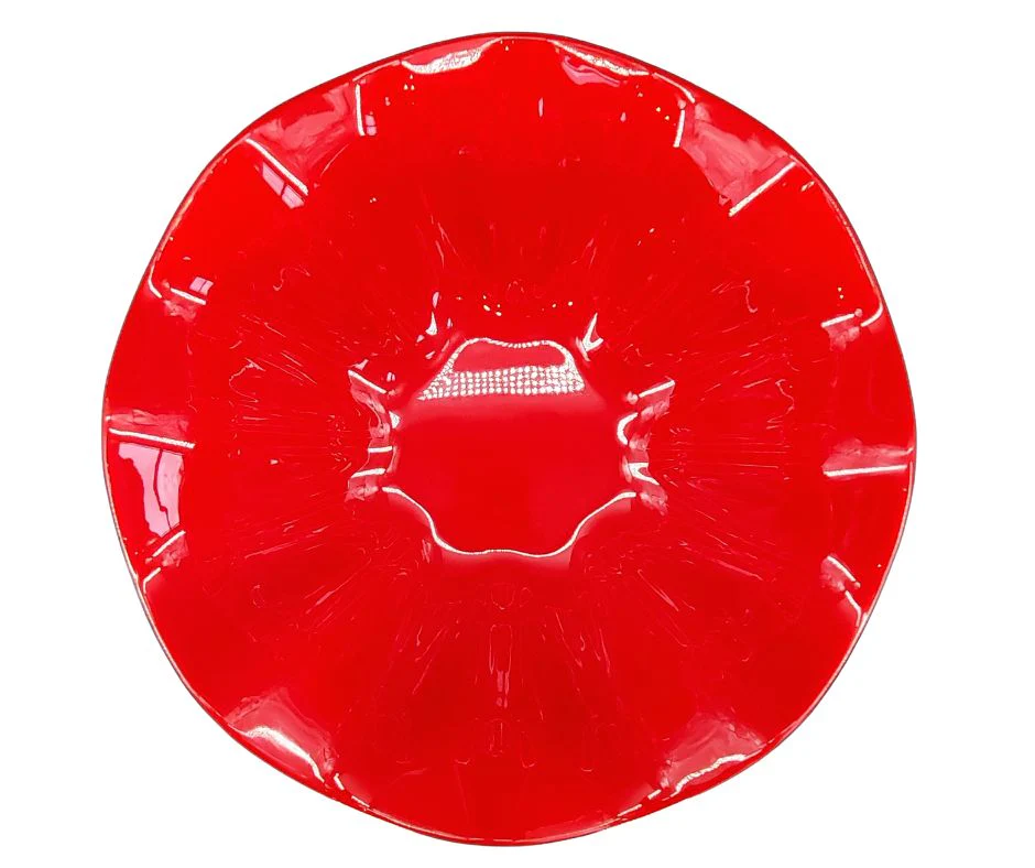 Melamine Flower Bowl - Red - 13.9" - Image 2
