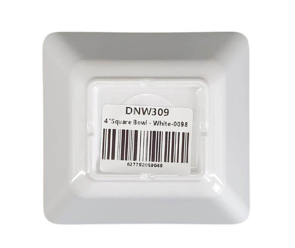 Melamine Square Bowl - White - 4" - Image 3