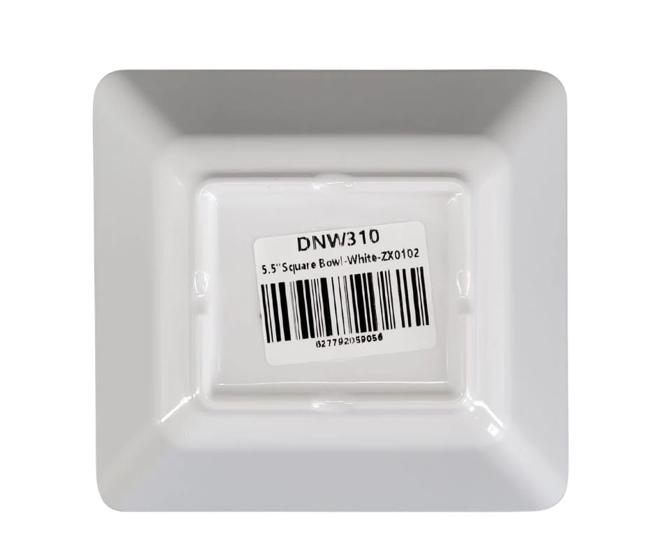Melamine Square Bowl - White -  5.5" - Image 3