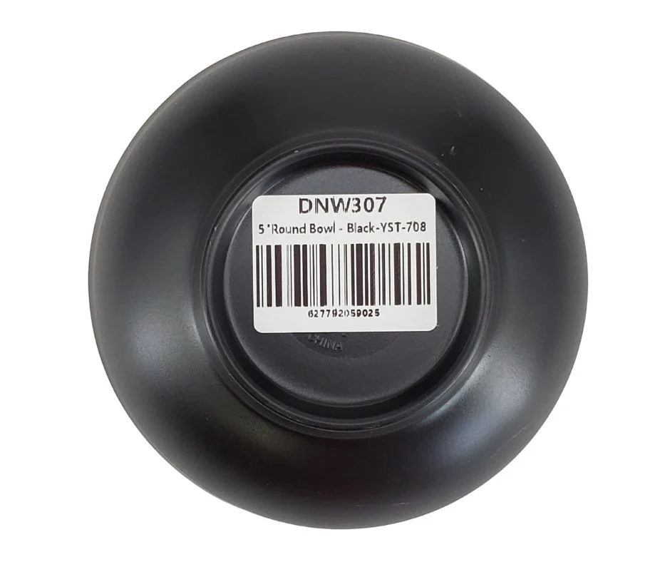 Melamine Round Bowl - Black - 5" - Image 3