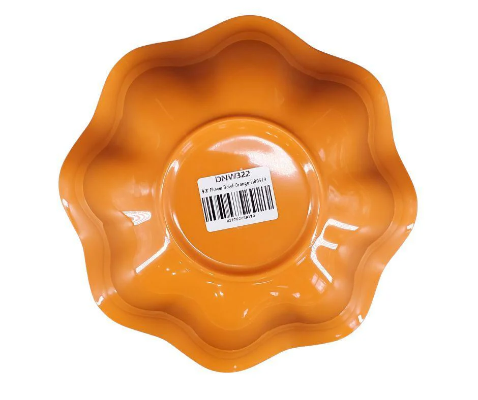 Melamine Flower Bowl - Orange - 9.8" - Image 3