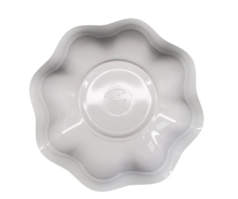 Melamine Flower Bowl - White -  9.8" - Image 3