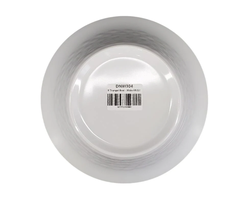 Melamine - Trumpet Bowl - White - 9" - Image 3