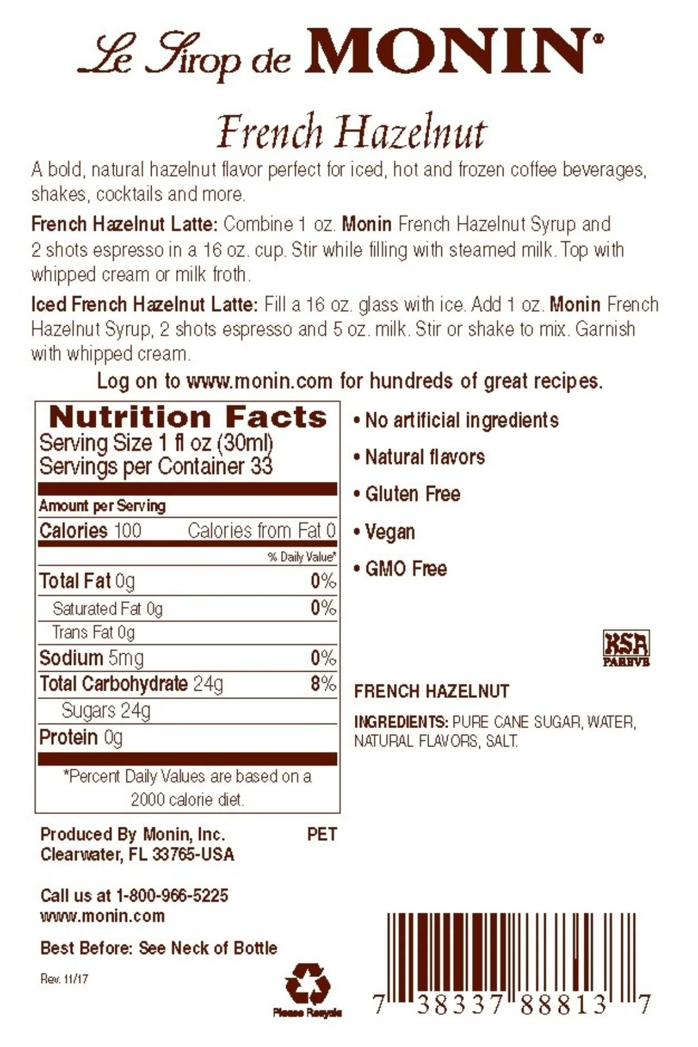 Monin - French Hazelnut - Image 2