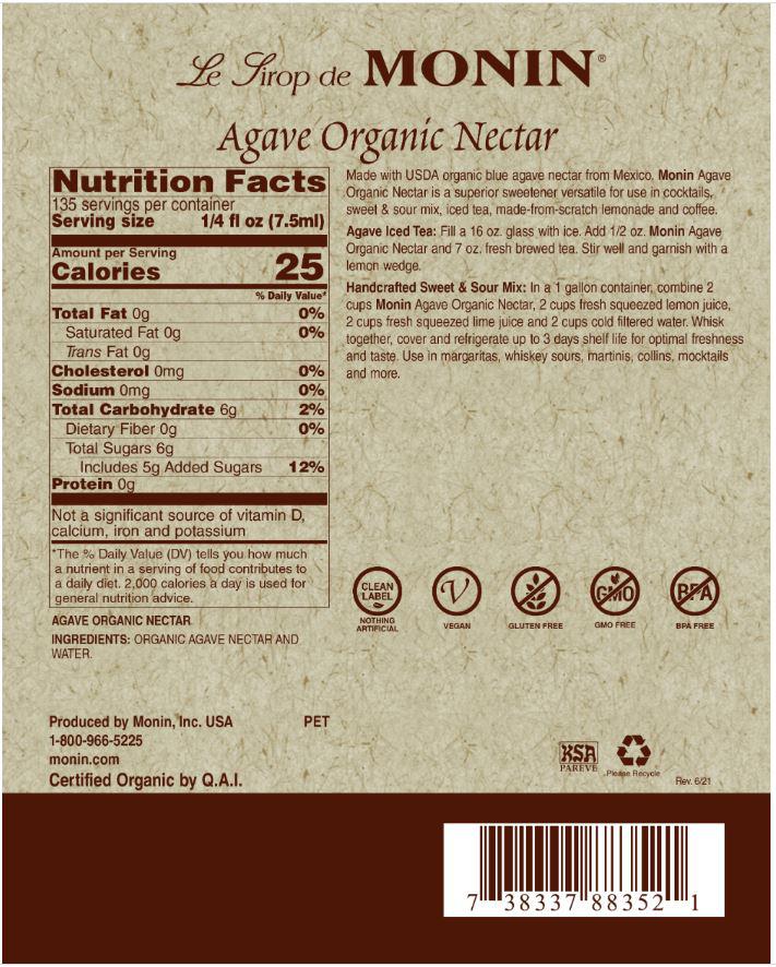 Monin - Agave (Organic) Syrup - Image 2