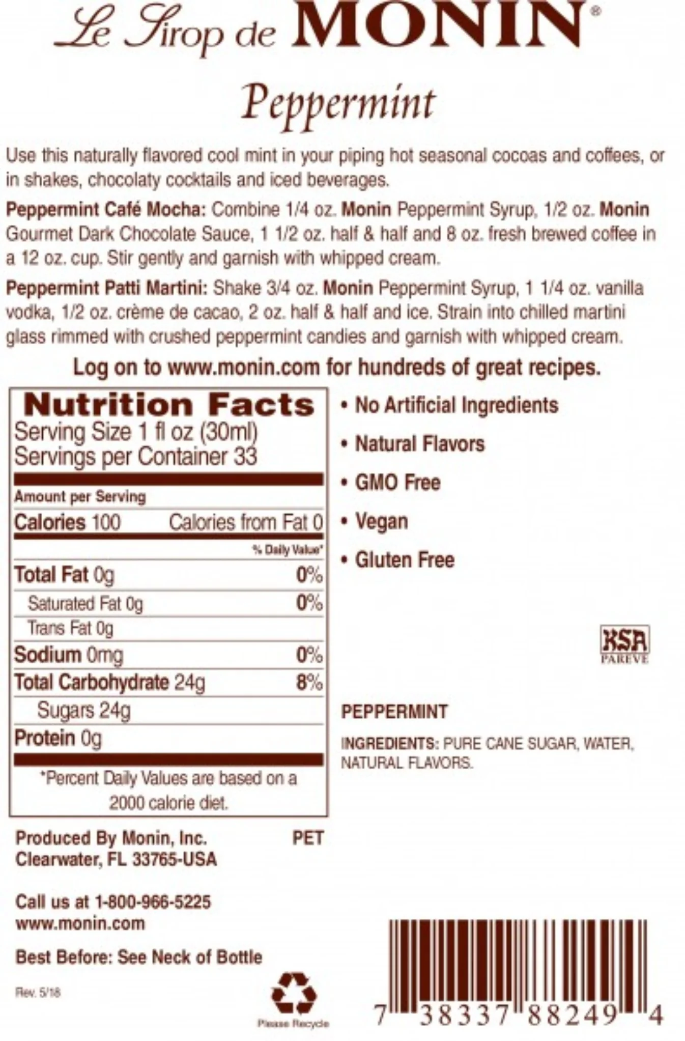 Monin - Peppermint Syrup - Image 3
