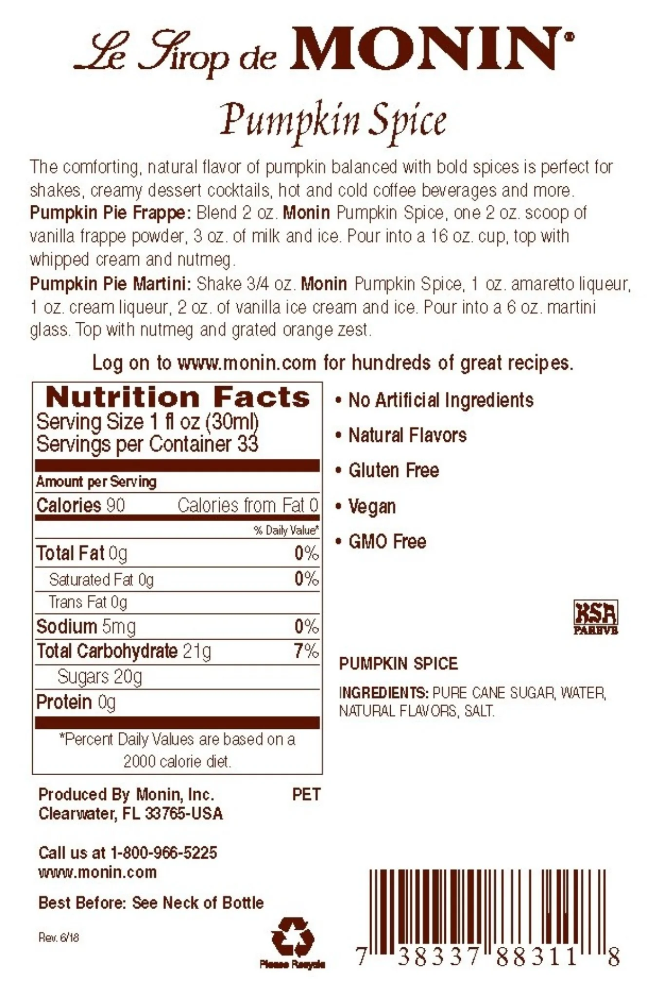 Monin - Pumpkin Spice - Image 3