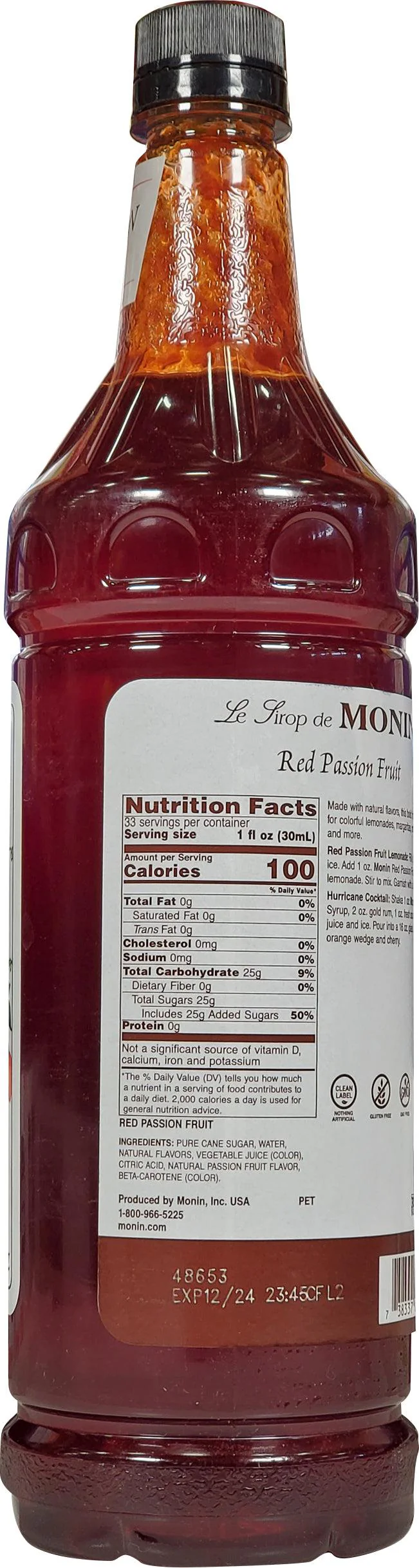 Monin - Red Passion Syrup - Image 2
