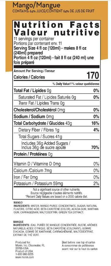 Monin - Smoothie Mix - Mango - Image 2