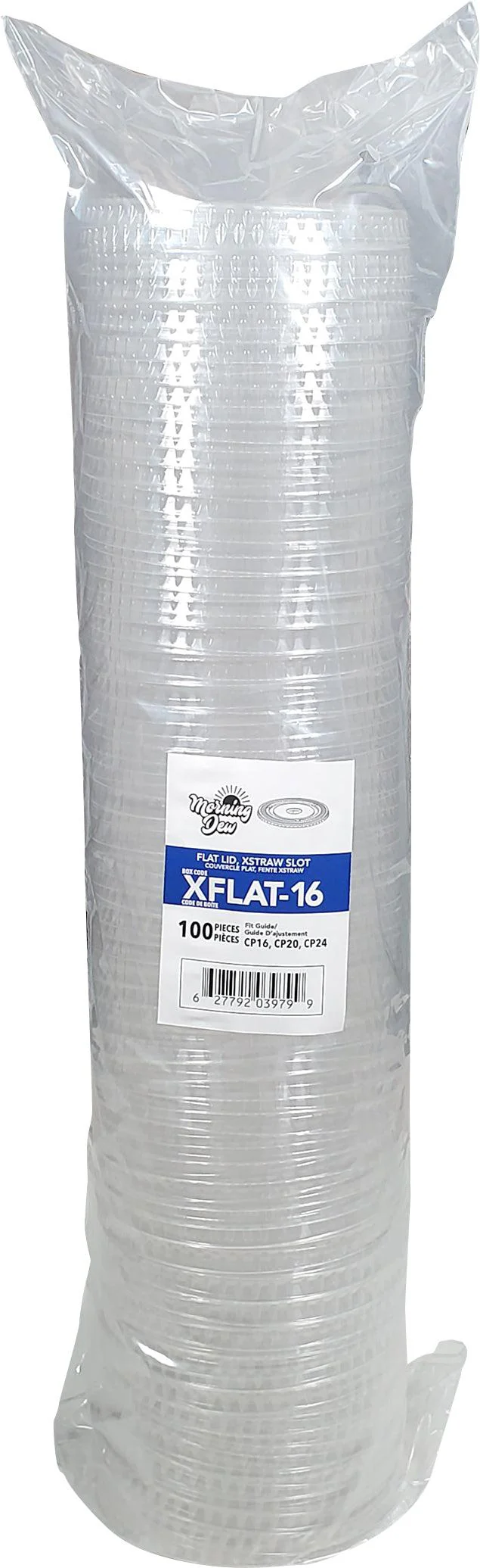 Morning Dew - Clear Flat Lid - 16-24oz Cup -  98mm - XFLAT-16 - Image 2