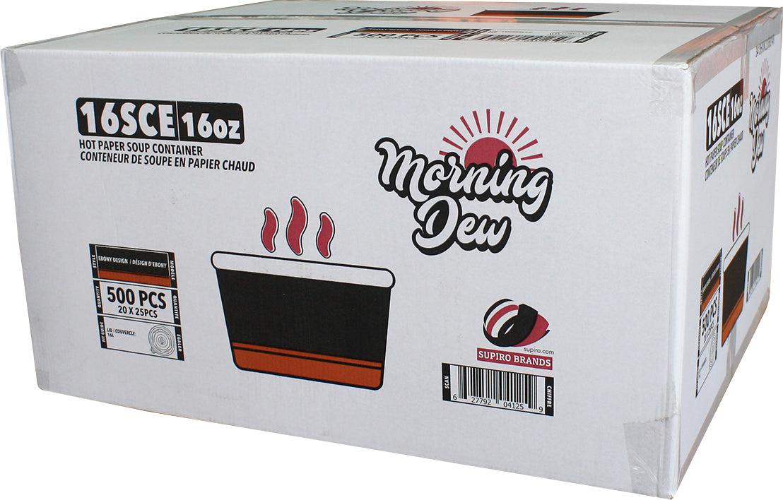 Morning Dew - 16 oz Paper Soup Container - Ebony Print - 16SCE - Image 4