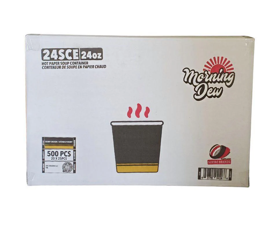 Morning Dew - 24 oz Paper Soup Container - Ebony Print - 24SCE - Image 6