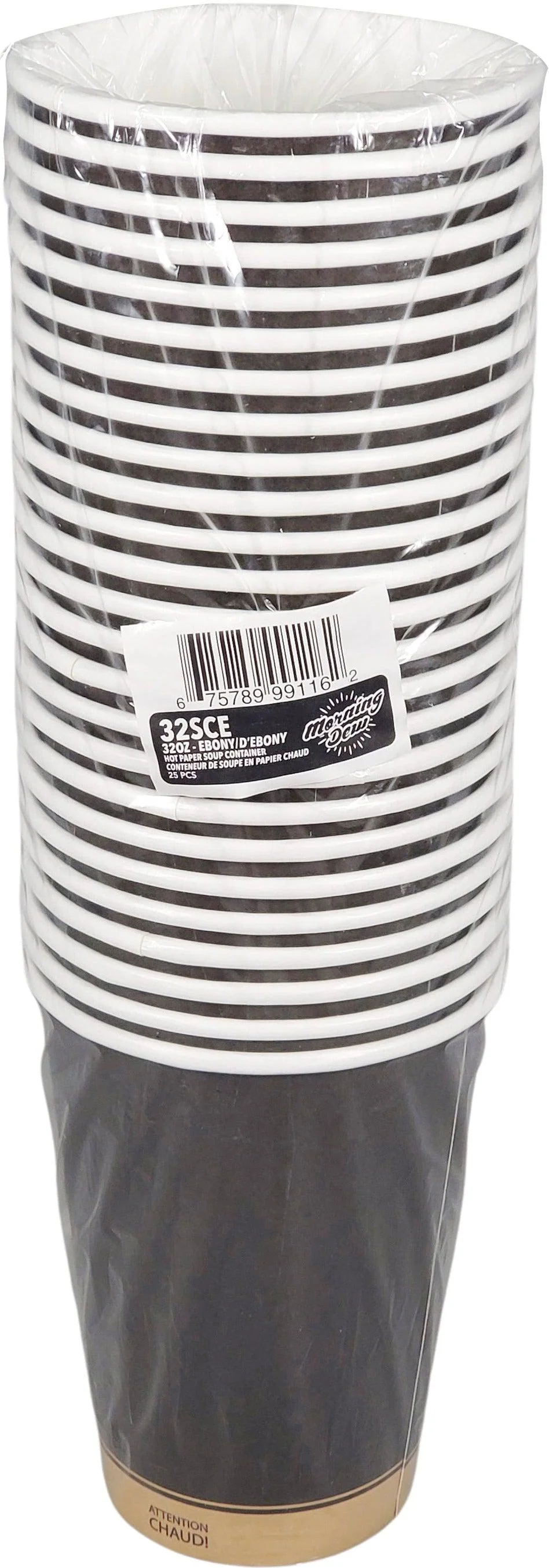 Morning Dew - 32 oz Paper Soup Container - Ebony Print - 32SCE - Image 3