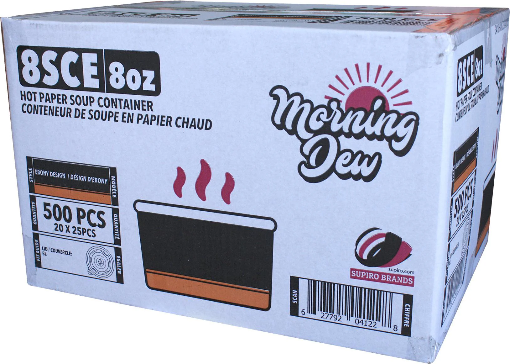 Morning Dew - 8 oz Paper Soup Container - Ebony Print - 8SCE - Image 4