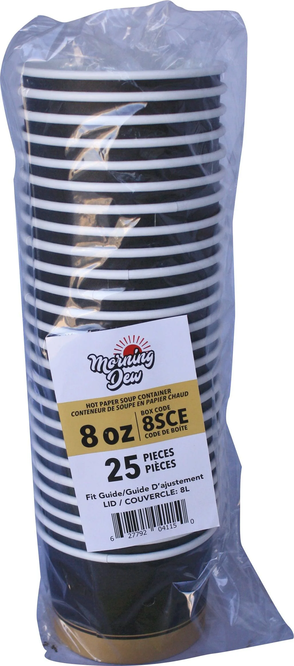 Morning Dew - 8 oz Paper Soup Container - Ebony Print - 8SCE - Image 5