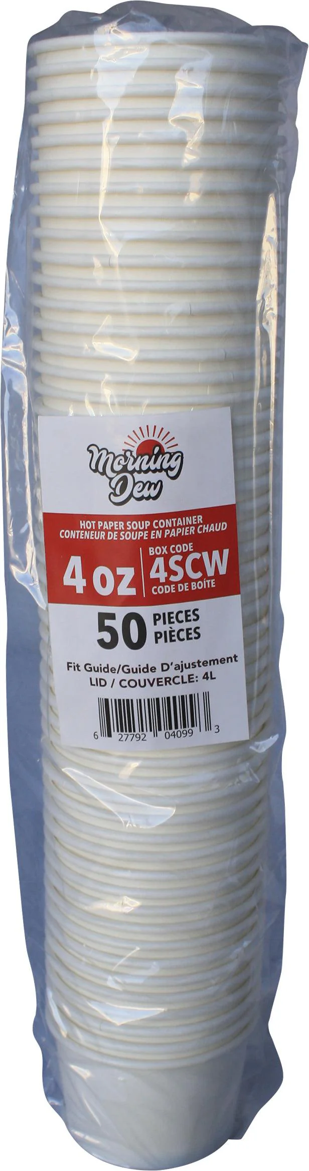 Morning Dew - 4 oz Paper Soup Container - White - 4SCW - Image 4