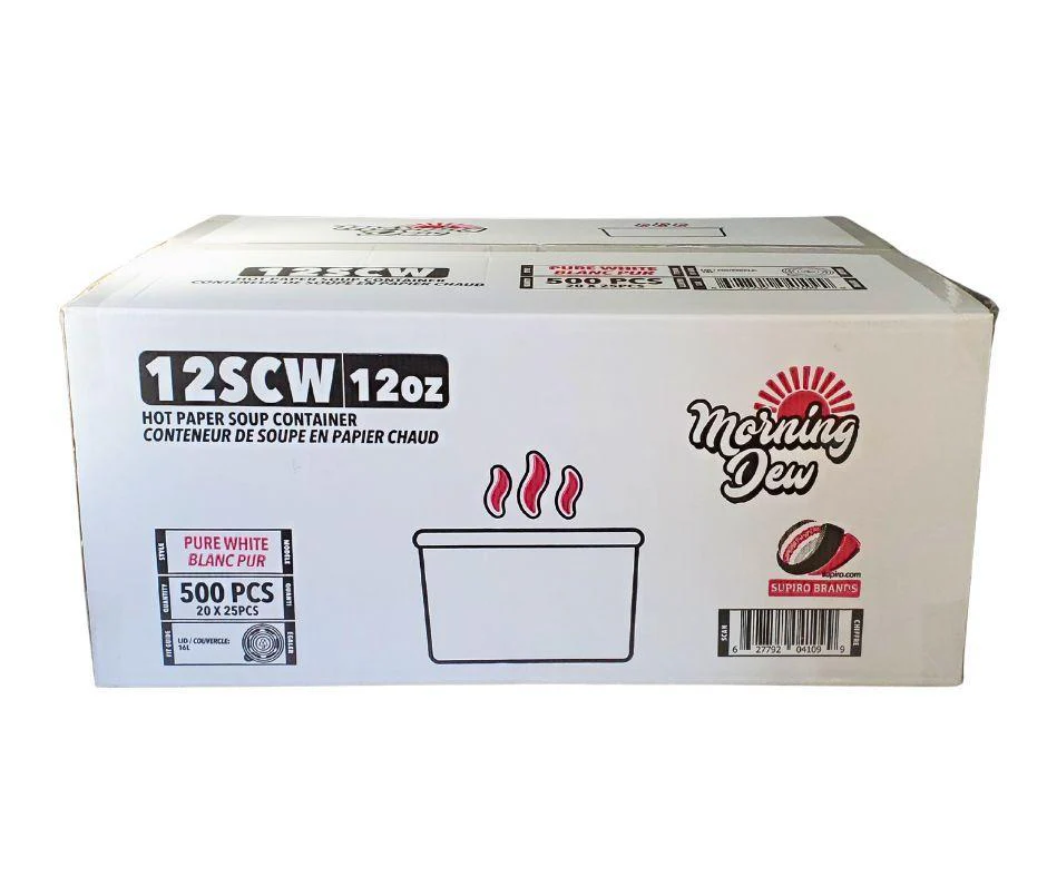 Morning Dew - 12 oz Paper Soup Container - White - 12SCW - Image 10