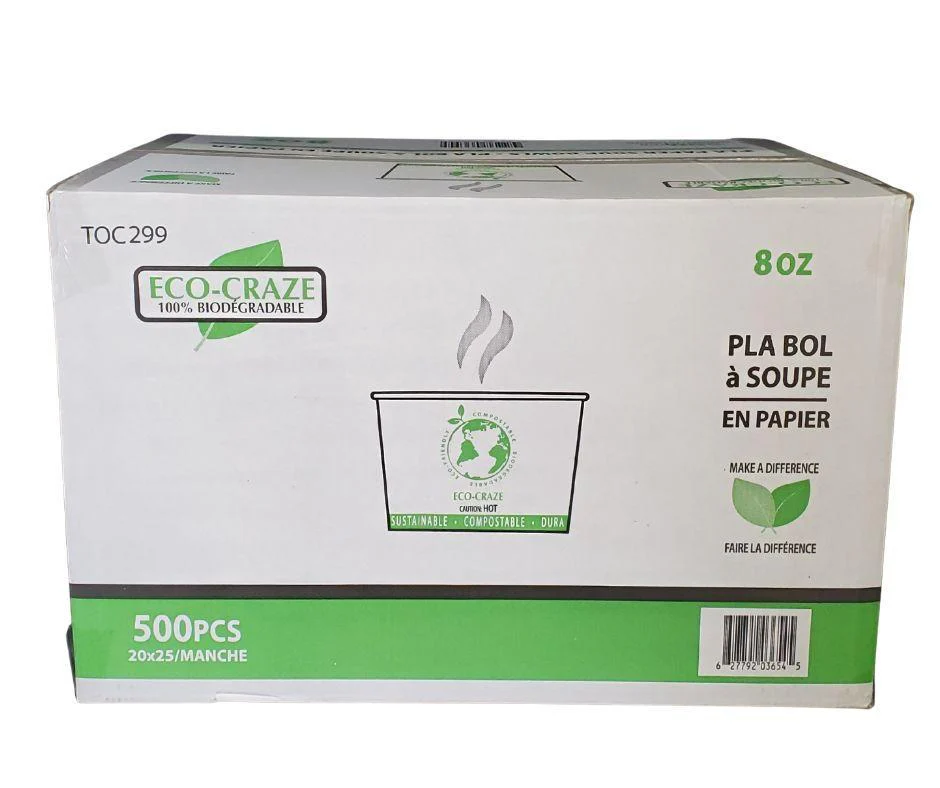 CLR - Eco-Craze - PLA - 8oz Soup Paper Cups - Image 2