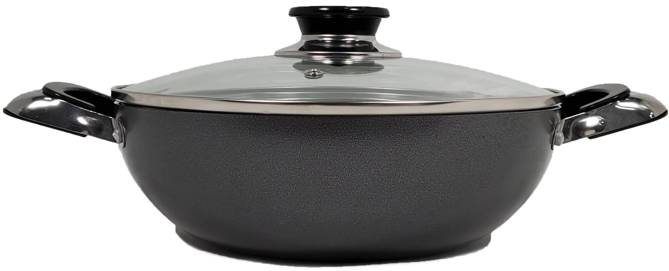 XC - Non Stick Wok w/G. Lid 24cm - 3mm S/Handle - Image 6