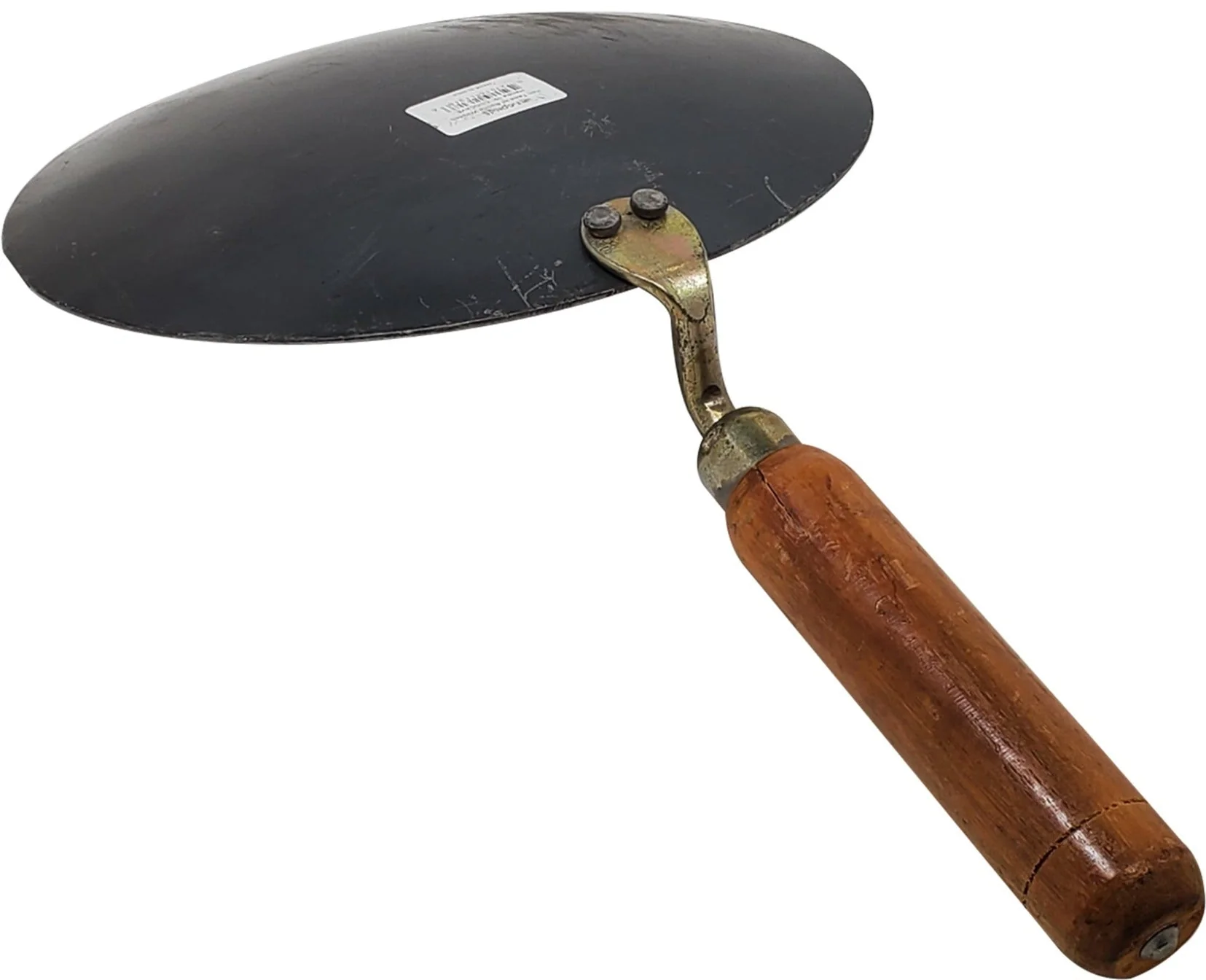 XC - Noor - Iron Tava w/Wooden Flat Handle 10" - Concave - Image 3