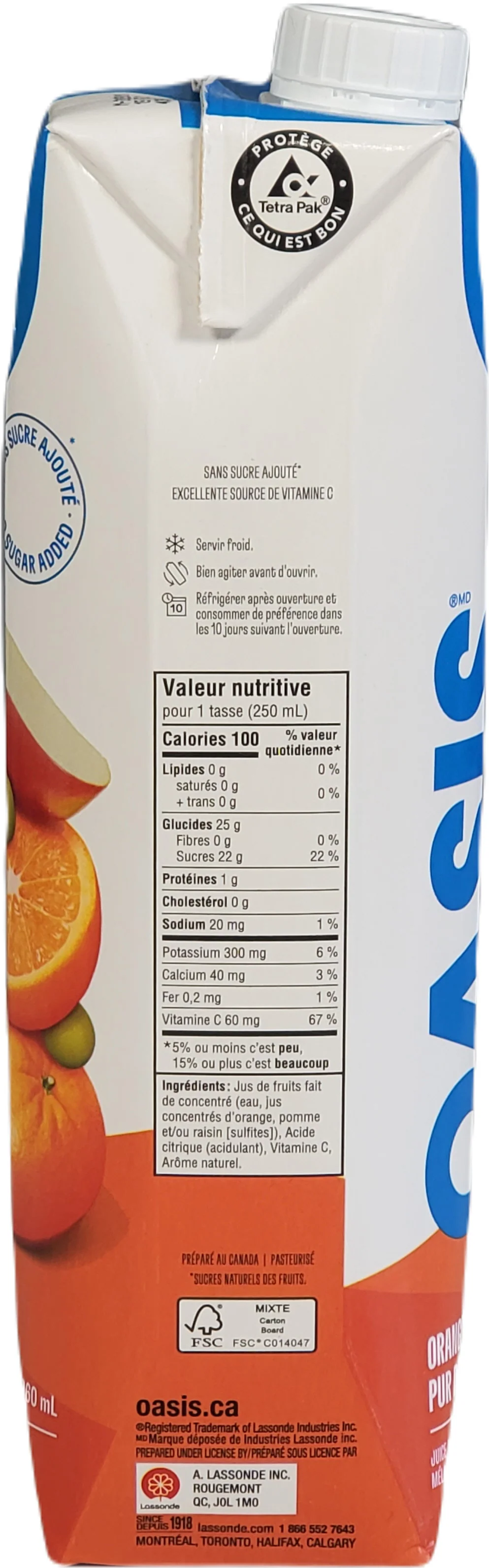 Oasis - Juice - Orange Pure Breakfast - Tetra - Image 2