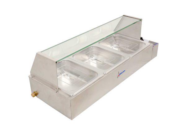 Omcan - 36" Bain Marie Food Warmer (TB-3) - 3 Half Size Pans - 48803 - Image 2