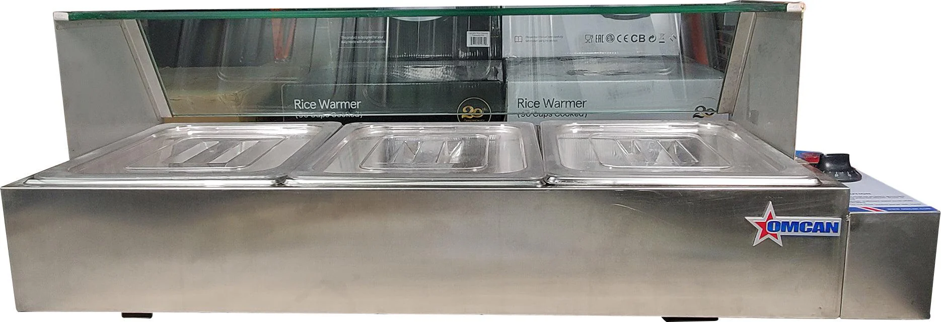 Omcan - 57" Bain Marie Food Warmer (TB-5) - 5 Half Size Pans - 48805 - Image 3